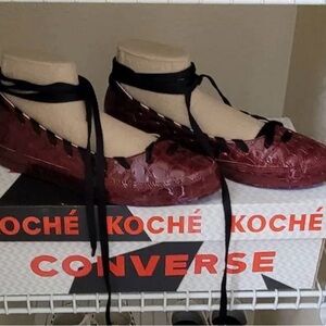 Converse Koche Rina Ballet sneaker. Rhubarb croc patent leather. New in box